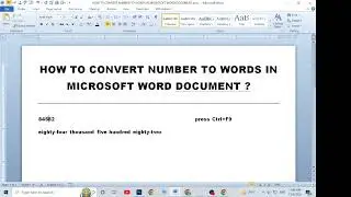 How to Convert Number to Words in Microsoft Word Document