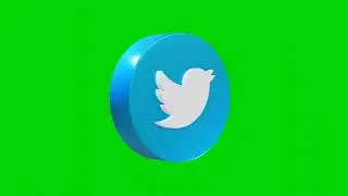Twitter Logo 3D | Green Screen Background Video