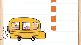 Brain Test Level 55 how can the bus pass through there