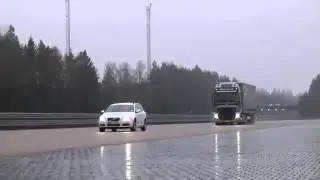 Тест экстренного торможения фуры Volvo с 40 тоннами груза в кузове 360
