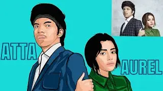 HOW TO DRAW ATTA HALILINTAR AND AUREL HERMANSYAH MARRIED (HAPPY DAY) DIGITAL DRAWING VECTOR