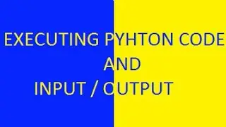 Ways to execute python code and input output statements