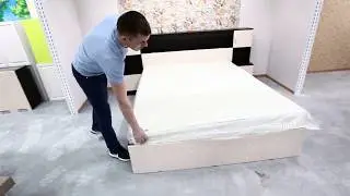 Кровать Бася - КР 552 с прикроватным блоком - СТЕНДМЕБЕЛЬ