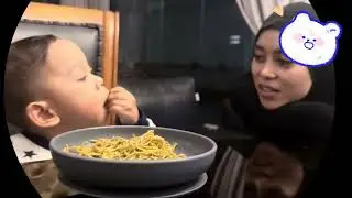 Abang L makan di temani bunda Lesti #lestikejora #abangl