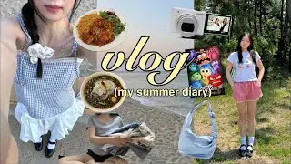 vlog•ootd🩰 핀터레스트st 여름코디, 강릉여행, 코스가방 득템, 인사이드아웃2🍿, 옷 기부! 알찬 여름일상⌁⌁❤︎⌁⌁