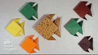 Оригами рыбка из бумаги