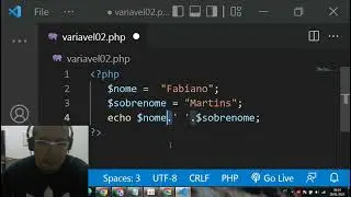 APRENDA PROGRAMAÇÃO COM MARTINS NESTE VÍDEO MOSTRO COMO CONCATENAR VARIÁVEIS EM PHP