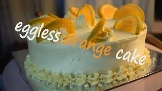 eggless orange cake with frosting | egg less recipe