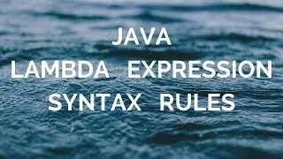 Lambda Expression Syntax Rules (manohar academy)
