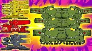 Mega Tank Hybrid Dora Vs KV-44 | Cartoons about tanks