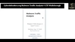Cyberdefenders.org Malware Traffic Analysis Part 4 CTF Walkthrough