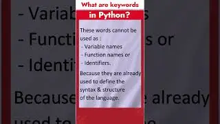 What are keywords in Python ? | Most asked Interview Q&A