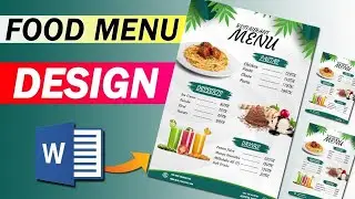 🍽️ Restaurant Menu Card Design in MS Word | Simple Menu Card Design Tutorial 
