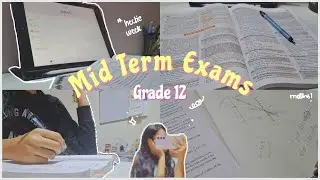 Grade 12 Mid Term Examss 🦋🫠|| Study Vlog Class 12 || Term 1 Exams || My Study Journal