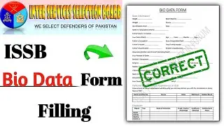 Complete Bio Data Form Filling in |ISSB| 2023.