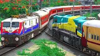 TWO TRAIN CROSSING IN X RAILROAD CROSSING | BUMPY RAILROAD | Train Simulator | Railwork | NTG GAMING
