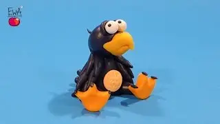 Raven - Kruk z modeliny - polymer clay tutorial