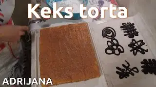 Keks torta sa dekoraciojom od čokolade, brzo i lako do deserta