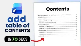 How to Make Table of Contents in Word Document - Add/ Make it Automatically!