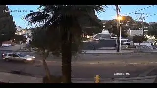 Day Night CCTV Secuirty Camera viewed in transition of Daylight to Night