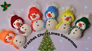 ⛄️How to crochet Christmas snowman ⛄️./ Crochet Christmas Ornaments.