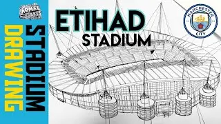 Etihad Stadium-Drawing,Manchester City Home