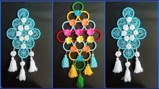 2 Simple Woolen wall hanging craft idea with Old Bangles/ Beautiful wall hanging craft