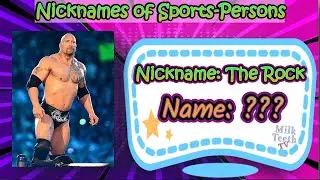 Nicknames and Real names by which you know Famous Sportspersons