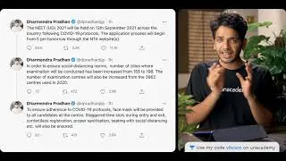 Finally NEET 2021 Dates Announced | Form Filling Starts Tomorrow | Official Update by HRD Minister