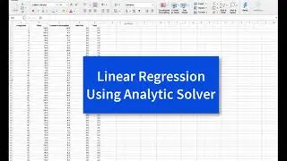 Linear Regression Using Analytic Solver