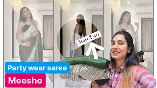 Meesho party wear saree under 500rs. | Farewell saree from meesho start only 350rs. #meesho