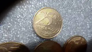 ERROR MONEDAS CON FUERTE Aleación DE COBRE 2 DE 2021 Y 1 DE 2019 DE 25ctvs de  Brasil