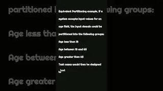 Equivalent Partitioning Example