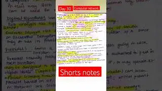 Day 30 computer network shortnotes #shorts