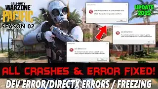 COD Warzone Pacific S2 DEV Error | Warzone Crashing | Directx encountered an unrecoverable error