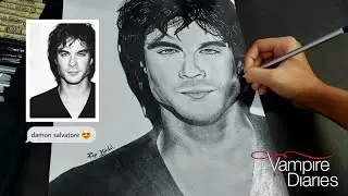 Drawing Damon Salvatore | Ian Somerhalder! My First Potrait!
