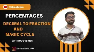 Percentages| Decimal to fraction | Magic Cycle of 1/7 | Placement | Telugu | Aptitude