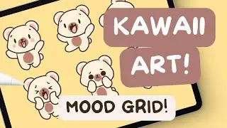 Learn KAWAII Illustration Mood Grid | Procreate Tutorial for Beginners
