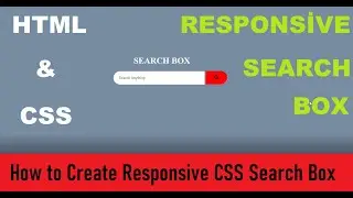 Responsive CSS Search Box Using Only HTML & CSS Search engine