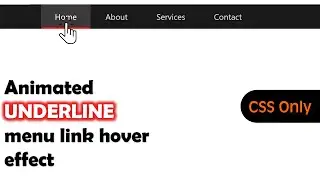 How to animate underline menu link hover effects using HTML & CSS