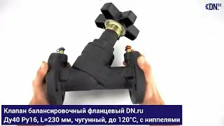 Клапан балансировочный фланцевый DN.ru КБЧФ Ру16, чугунный с ниппелями
