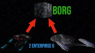 TWO enterprise G vs BORG FLEET | Star Trek Ship Battles - Bridge Commander