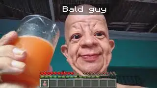 Bald Guy Drinks Fire Resistance Potion In Minecraft🍊🔥