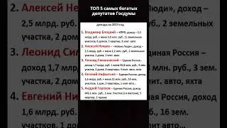 ТОП 5 самых богатых депутатов Госдумы за 2023 год