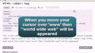 HTML Tutorial : abbr tag
