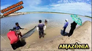 UM PIRARUCU GIGANTE NA REDE, POVO DA MANGUEIRA NA PESCARIA, UM LUGAR INCRÍVEL DE SE CONHECER !