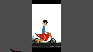 Funny Bike Accident cartoon || Krita animation  