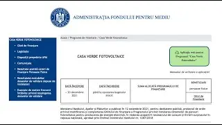 Casa Verde Fotovoltaice 2021 - 2022 AFM - detalii inscriere si acte necesare
