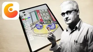 Sketch Rooms on the iPad like a 1940’s Illustrator 🤯 Concepts App Workflow 👀