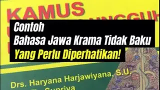 Belajar Bahasa Jawa Pemula #28 Bahasa Krama yang tidak baku part 2